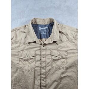 Wrangler Retro Premium Shirt Mens 3XT Tan Western Long Sleeve Snap Button Up